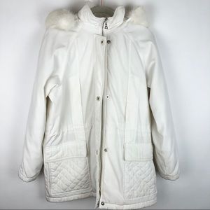 Weather Tamer White Winter Jacket w/ Removable Hood